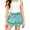 Mint Green1, variant on Girls Front Bow Pleated Printed Shorts Elastic Back Waist Multi Pattern Lightweight Loose Kids Summer Casual Shorts(Navy2,11-12 Years)