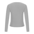 thumbnail image 4 of UAMVSH Women's Long Sleeve Tops Casual Square Neck Ribbed Knit Layer Basic Shirts Trendy Fall Slim Fit Going out Workout Blouses(Medium,Gray), 4 of 7