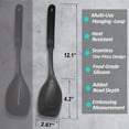 thumbnail image 3 of YZEGDCG Large Red Silicone Cooking Spoon, Non-Stick Solid Spoon set with Deep Bolw and Measurement Mark for Mixing, Serving, Draining, Scooping, Scraping, Heat Resistant Kitchen Utensils, 3 of 8