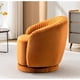 thumbnail image 4 of Silla de barril giratorio de terciopelo de 366 grados, sillón moderno de acento plisado con base resistente y cojín acolchado grueso, 4 of 5