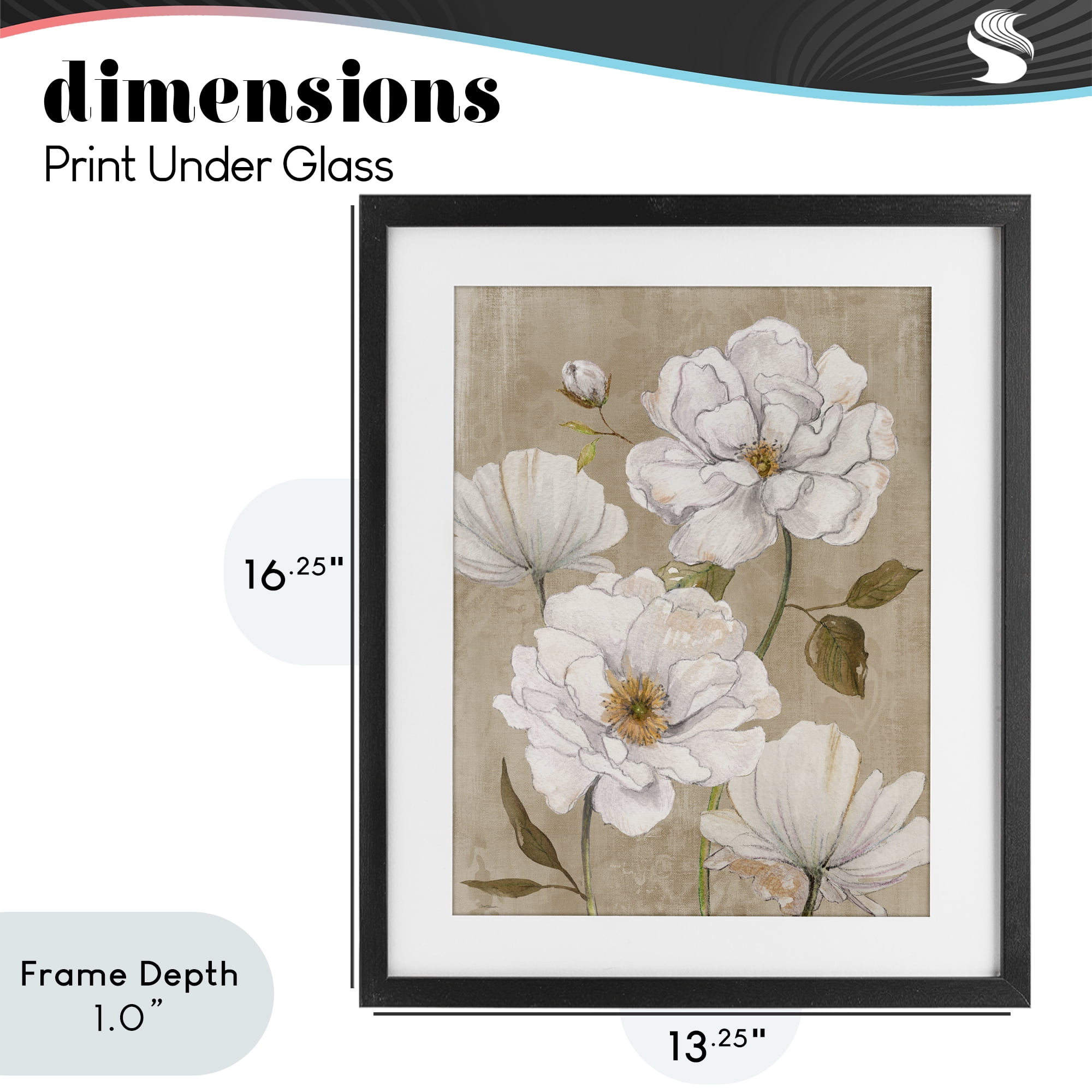 Stupell Industries Rustic Magnolia Blooms Black Framed Print Under Glass, design by Carol Robinson