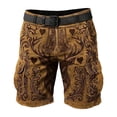 thumbnail image 4 of Cargo Shorts for Men 2026 Summer Casual Vintage Western Cowboy Style Printed Straight Leg Shorts with Pockets Workwear, 4 of 4