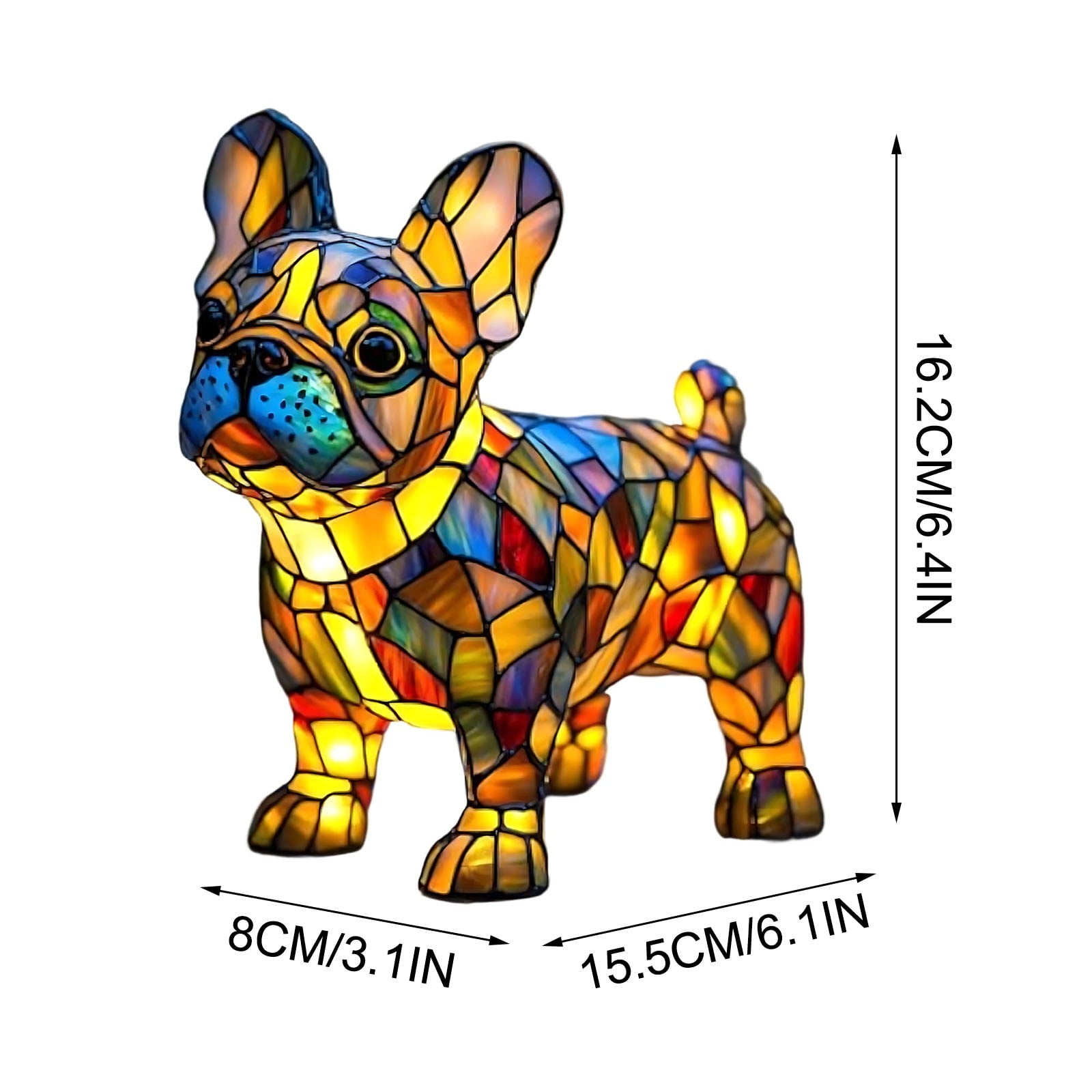 Corgi Lamp and Pug Lamps, Boxer Dog Lamp, Dogs Series Art Night Light, Retro Stained Resin Tabletop LED Night Light, 3D Cute Pet LED Table Lamps, Fun Gift for Dog Lover