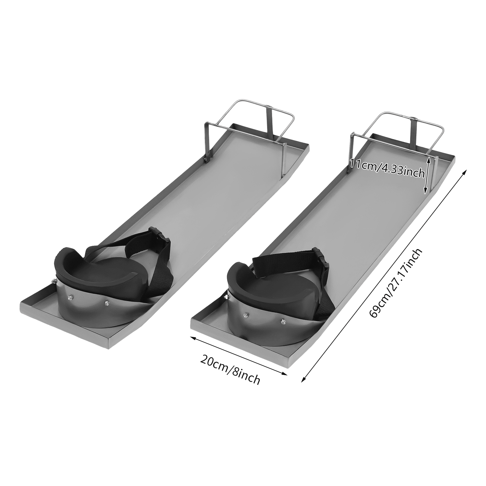 27.17×8×4.33in Concrete Knee Board with Rubber Knee Pads Buckle Straps for Construction