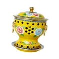 thumbnail image 2 of Tnarru Cloisonne Hot Pot Pot Chinese Hot Pots Copper Buffet Hot Sturdy Warming Pot Home Shabu Hot Pot Stockpot Enamel Pot yellow, 2 of 8