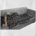 thumbnail image 5 of Floral Soft Flannel Fleece Blanket, Continued Pattern of Hibiscus White Flower Illustration and Leaves in Calm Tones, Cozy Plush for Indoor and Outdoor Use, 70" x 90", Sea Blue Brown, by Ambesonne, 5 of 5
