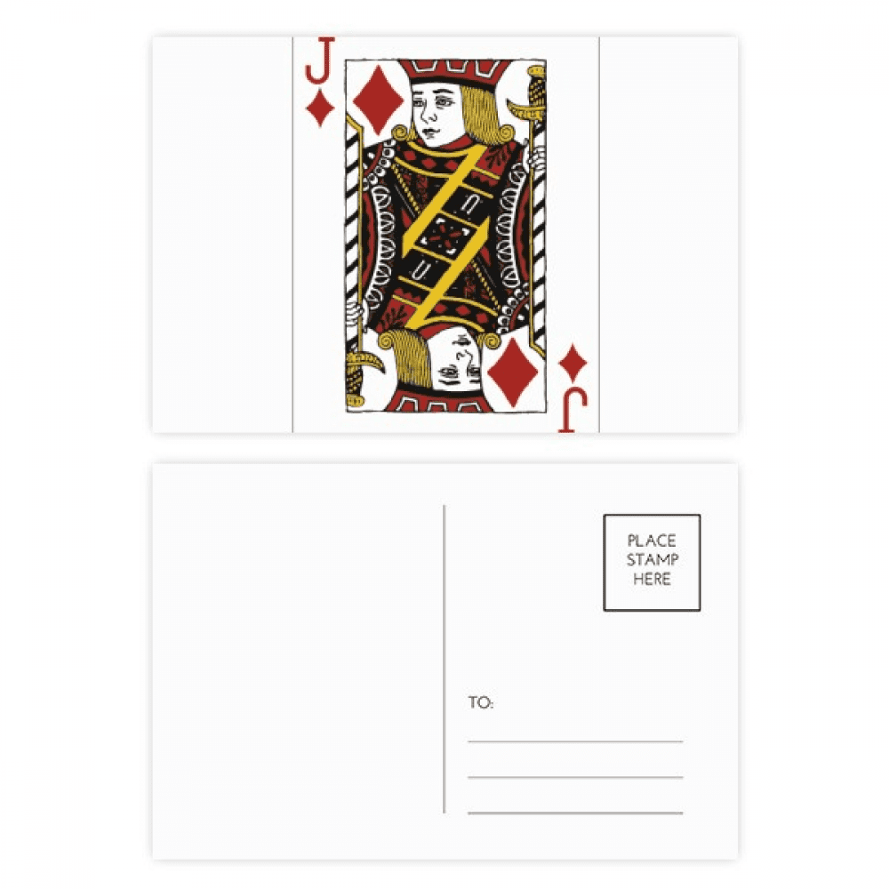 j playing cards pattern postcard set birthday mailing thanks greeting card