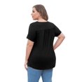 thumbnail image 5 of VERABENDI Women's Tops Plus Size Summer Casual Short Sleeve Lace Pleated Tunic Blouse M-4XL, 5 of 5