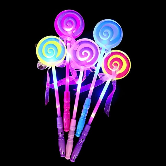 Toner Depot LED Glow Stick Lollipop Party Favors, Assorted Colors, 5 Pack