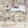 thumbnail image 6 of UERMEI 6x6 Round Washable Area Rugs for Living Room, Modern Abstract Printed Rug, Vacuum-Friendly, Non Slip Indoor Rug for Bedroom Dining Room Home Decor Carpet, Dark Brown, 6 of 8