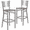 Cherry Wood Seat/Silver Frame, variant on Flash Furniture 2 Pk. HERCULES Series Silver Slat Back Metal Restaurant Barstool - Cherry Wood Seat