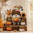 thumbnail image 4 of Lilixerw Halloween Fall Diamond Art Hanging Ornament Decoration, Gnome Pumpkin Pattern Wall Hanging Sign with Chain, for Door, Porch and Wall Display, 8 inch, 4 of 6