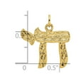 thumbnail image 2 of 14k Gold Polished and Textured Solid Chai Symbol Pendant Necklace 22x20.46mm Wide 0.81mm Thick Pendant for Women, 2 of 2