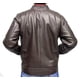 thumbnail image 3 of Chamarra de piel café oscuro para caballero con bordado de líneas en hombros, cuello mao y bolsas en cadera de cierres con zíper metálico Castelli Leather Authentic Napoli Bomber casual elegante con bordado de líneas en hombros y 2 bolsas con cierres metálicos en cintura, 3 of 4