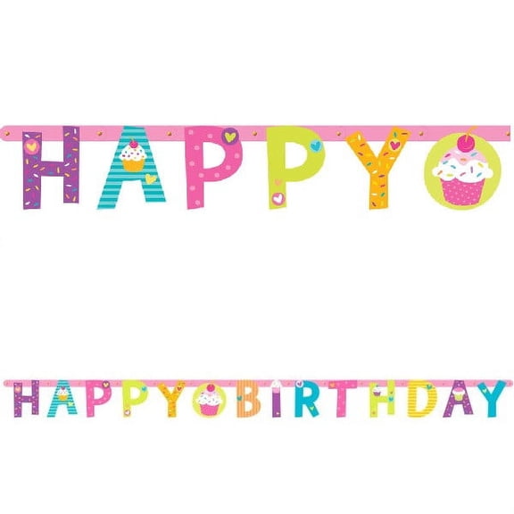 Cupcake Party Illustrated Letter Banner