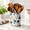 Blue floral, variant on Black Porcelain Kitchen Utensil Holder, 6.3 Inch Spooky Ghost Bat Design Organizer