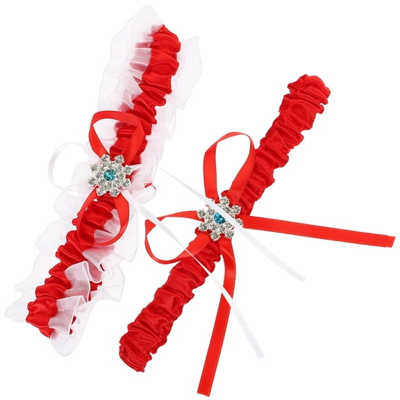 PAMINGONO Classic Style Wedding Garter For Bride Bridal Decor 1 Set 6.9X5.1In