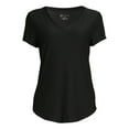 thumbnail image 5 of No Boundaries Women's Junior's Brushed V-Neck Short Sleeve T-Shirt, 5 of 5