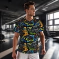 thumbnail image 3 of Wukai Off-Road Vehicle Print Men's Short-Sleeved Mesh T-Shirt,Quick-Dry Short Sleeve Workout T-Shirt-6X-Large, 3 of 8