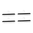 thumbnail image 4 of MLINS 4 pcs  Multi Hook Coat Rack Wood Hanger With Hooks Clothes Hanger Wood Space Saving Hanger Organizer Space Saver For Closet Storage Black, 4 of 8