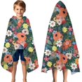 thumbnail image 3 of Pioneer Flower Floral Print Pattern Hooded Bath Towel，50"x30" for Ages 3 To 12 Kids, Quick Dry Lightweight Soft Microfiber Hood Beach Towel Cover Up for Kids, 3 of 7