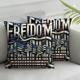 thumbnail image 3 of nygtbtfer Outdoor Pillow Covers Set of 2, and USA Flag DecorativeThrow Pillowcase Black White Stripe Linen Soft Cozy Cushion Cover Pillowsham, 3 of 7