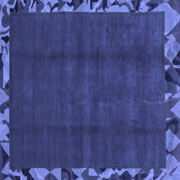 Ahgly Company Indoor Square Abstract Blue Modern Area Rugs, 6' Square