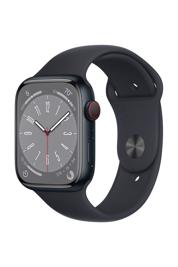 Restored Apple Series 8 45 mm Black Aluminum Case with Starlight Watch Band, 1 Pack