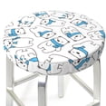 thumbnail image 3 of Xecao's Scarf Bear Print Stool Covers offer stylish, washable protection for PU round bar stools, perfect for home or commercial use., 3 of 7