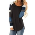 thumbnail image 3 of Hubery Women Striped Long Sleeve Tunic Tshirt, 3 of 5