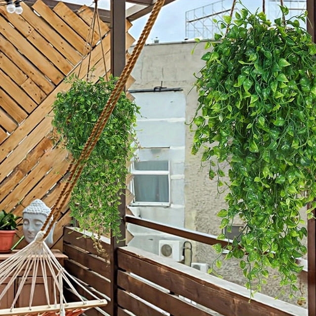 Enredaderas Artificiales 1 unidad de enredadera artificial colgante para decoración de paredes interiores y exteriores en el hogar y la oficina (verde) Rkxzt