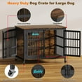 thumbnail image 5 of POAO 41"Heavy Duty Dog Crate Furniture with Name Tag,Chew Proof Prevent Escape for High Anxiety Dogs, Indoor Indestructible Dog Kennel ,Brown, 5 of 10
