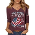 thumbnail image 2 of Women's 250 Anniversary USA Shirt 250th Anniversary USA Shirt V Neck Patriotic 4th of July Shirts, 2 of 4