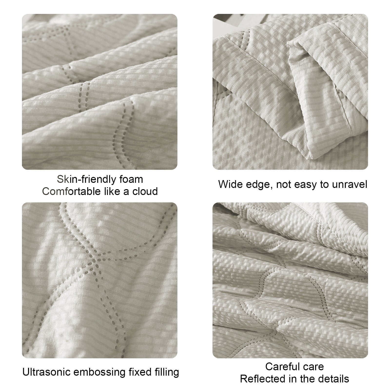 ChicYu Twin Size Summer Air Conditioning Quilt,Breathable Ice Silk Bedding for Kids Teens,Thin Quilt Core with Double-Layer Fabric,Machine Washable