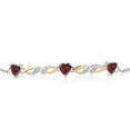 thumbnail image 2 of Gem Stone King 1.83 Ct Heart Shape Red Garnet 925 Silver and 10K Yellow Gold Lab Grown Diamond Bracelet for Women, 2 of 3
