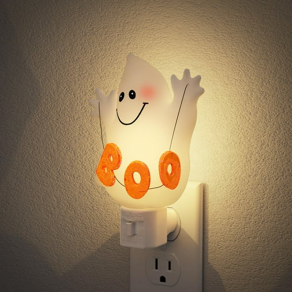 A Ghost Night Light, 3000K Night Lights Plug into Wall,Cute & Funny Halloween Night Light for Kids,Plug in Ghost Nightlight with 360° Rotatable for Halloween Party Decor,1 Pack