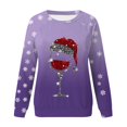 thumbnail image 4 of VJATTWR Mes Articles Chandail en Molleton de Noël pour Femmes Automne et Hiver Flocon de Neige Rouge Verre Dégradé Imprimé Col Rond Épaule Manches Longues Décontracté Sport Chandail en Molleton Get it Fast, 4 of 4