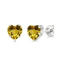 thumbnail image 2 of Gem Stone King 925 Sterling Silver `Mom` 1.39Ct Heart Shape Yellow Citrine Pendant and Earrings Jewelry Set, 2 of 5