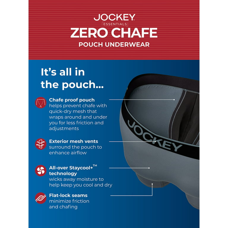 Jockey Essentials® Men's Zero Chafe Pouch Boxer Brief, 6 Inseam, Pack of  3, Separation Underwear, Comfort Workout Underwear, Sizes Small, Medium,  Large, Extra Large, 2XL, 3XL, 6849 