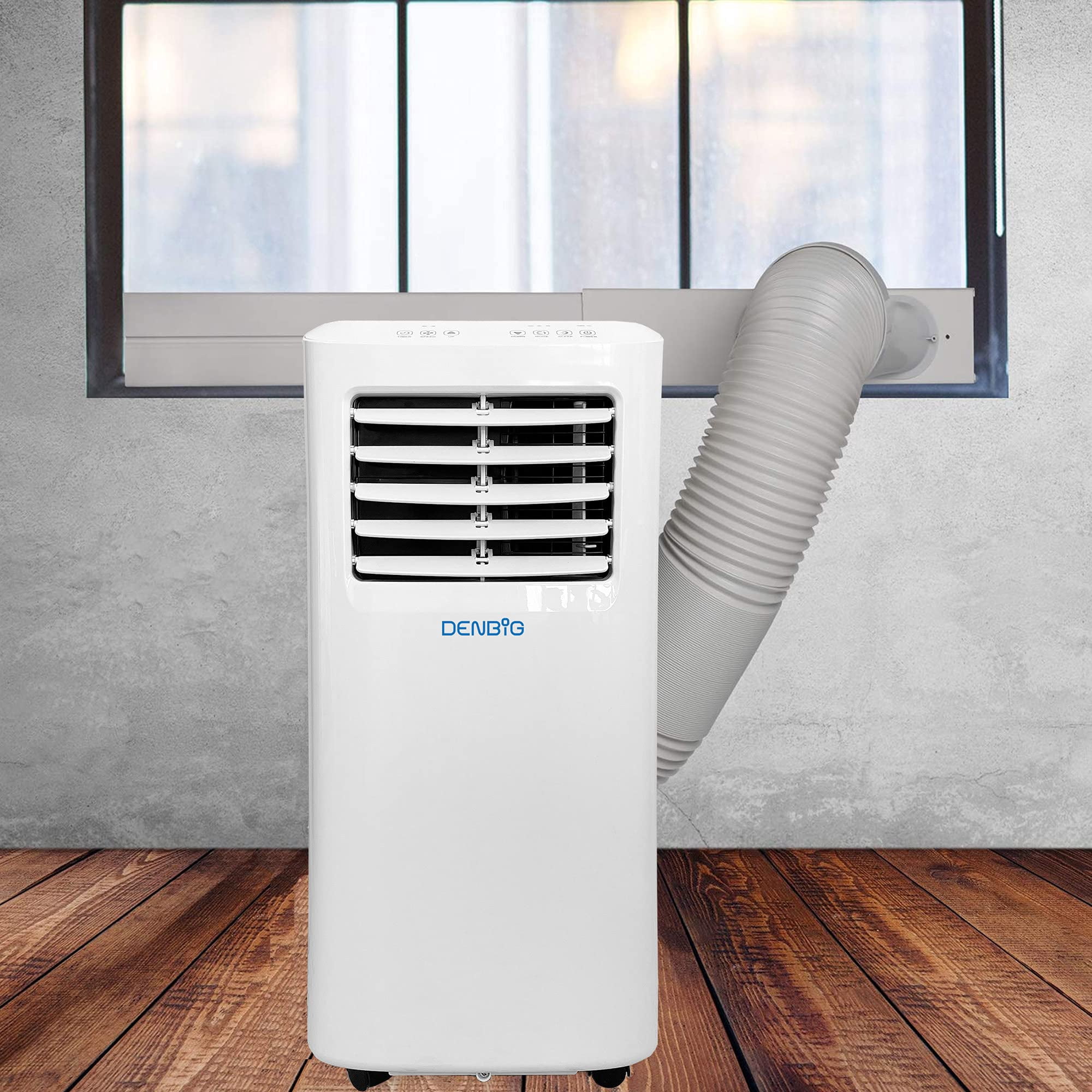 DENBIG Portable Air Conditioner 8,000 BTU 3-in-1 Air Conditioner,  Dehumidifier, Cooling Fan with 2 Fan Speeds, Digital Display u0026 Remote  Control, and 24 Hour Timer for Rooms Up to 250 Sq.ft - Walmart.com
