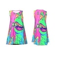 thumbnail image 7 of Logiee Psychedelic Cartoon Frog Print Summer Dresses for Women,Beach Sleeveless Flowy Pocket Tshirt Tank Sundresses,Women's Sleeveless Dress, 7 of 7