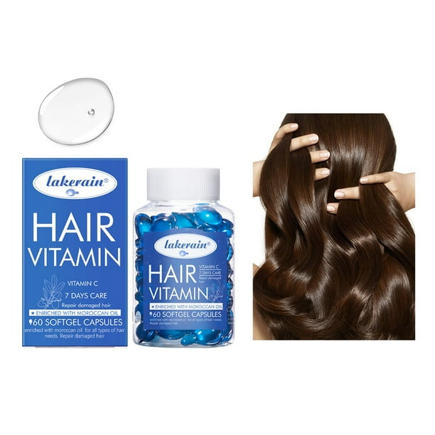 Xihbxyly Aceite Capilar En Cápsula, Tratamiento Hidratante Nutritivo, Fórmula Reparadora para Cabello Dañado, Realza El Brillo y La Suavidad, Rutina Diaria de Cuidado Capilar, Ideal para Cabello Seco