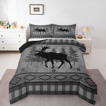 Castle Fairy Adults Deer Twin Comforter Sets,Geometric Plaid Aztec Bedding Set
