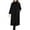 Black-35, variant on HTNBO Women's Trench Coats, Long Retro Single Breasted Winter Outwear Classic Lapel Overcoat Solid Outerwear