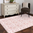 thumbnail image 3 of 4'x6' Area Rugs, Pink Botanical Indoor Outdoor Area Rug for Living Room Bedroom, Watercolor Rustic Tree Abstract Washable Bathroom Rugs Kitchen Floor Carpet Mats Home Decor Aesthetic, 3 of 8