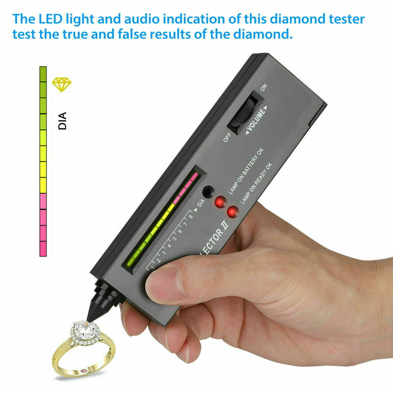 Diamond Tester Pen, High Accuracy Diamond Tester, Professional Jewelery Selector, Portable LED Audio Jeweler Diamond Gemstone Test Tool for Novice and