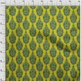 thumbnail image 3 of oneOone Cotton Poplin Medium Yellow Fabric Leaves & Floral Block Quilting Supplies Print Sewing Fabric By The Yard 42 Inch Wide, 3 of 4