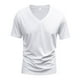 thumbnail image 5 of pstuiky Mangas cortas para hombre, Camiseta de manga corta con cuello en V y ventilación de color liso para hombre camisas casuales para hombre xl, 5 of 9