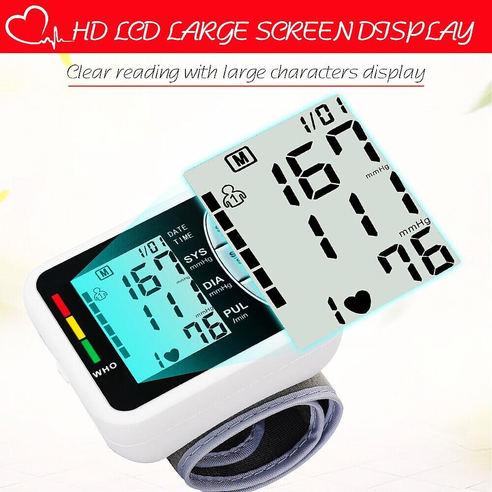 Blood Pressure Monitors Rechargeable Wrist Blood Pressure for Home Use, Cuff  Monitor with Large LCD Display, Digital BP Machine with Storage Bag, 99 * 2  Reading Memory for 2 Users - Yahoo Shopping