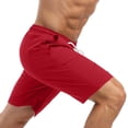 thumbnail image 4 of lcziwo Mens Board Shorts with Compression Liner Breathable Stretch Swim Trunks Multi Pockets Summer Beach Drawstring Shorts,Red,M, 4 of 5